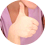 Thumbs up emoji gesture.