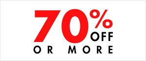 Ad banner promoting 70% discount sale
